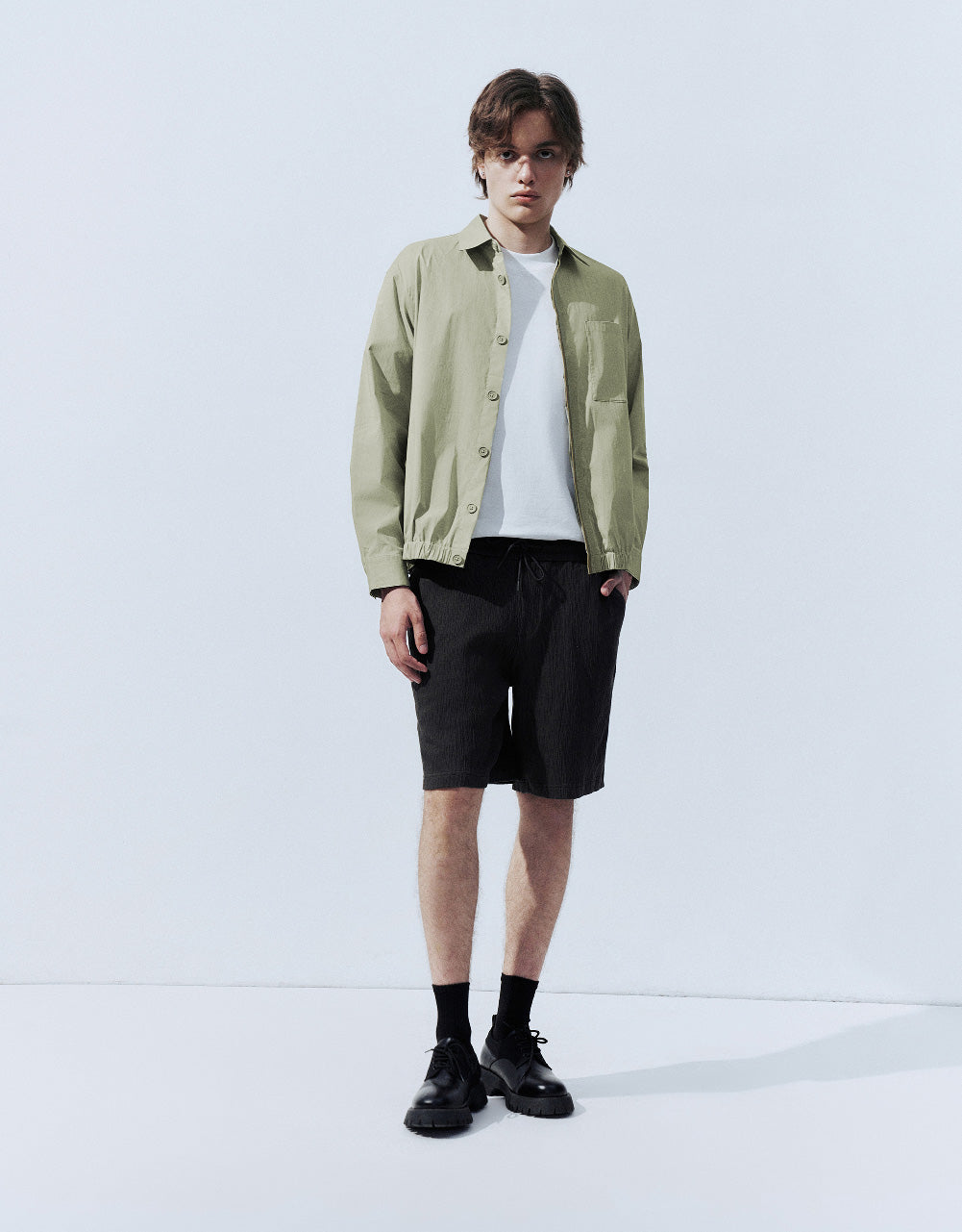 Square-cut Collar Loose Jacket