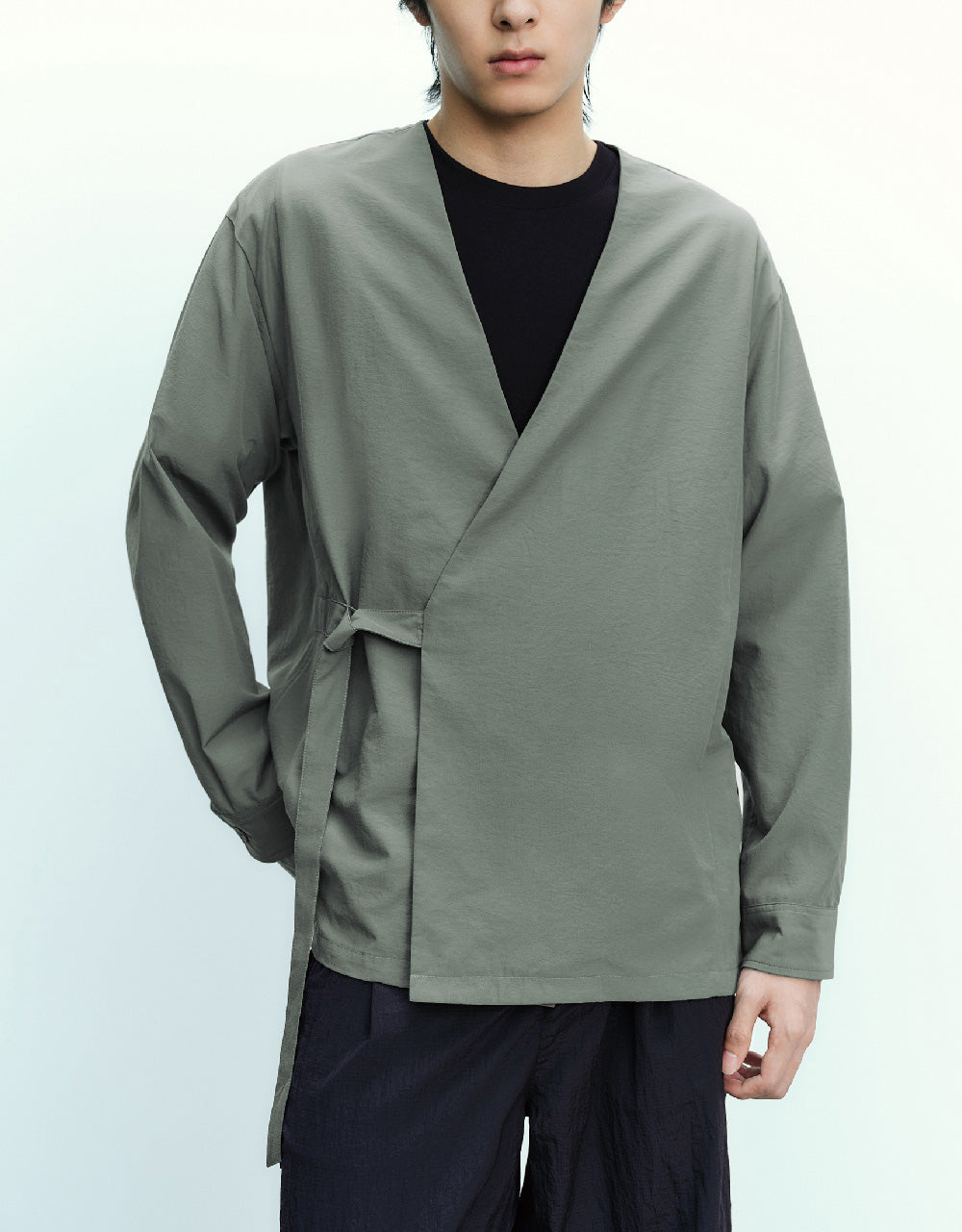 Wrapped V-Neck Straight Jacket