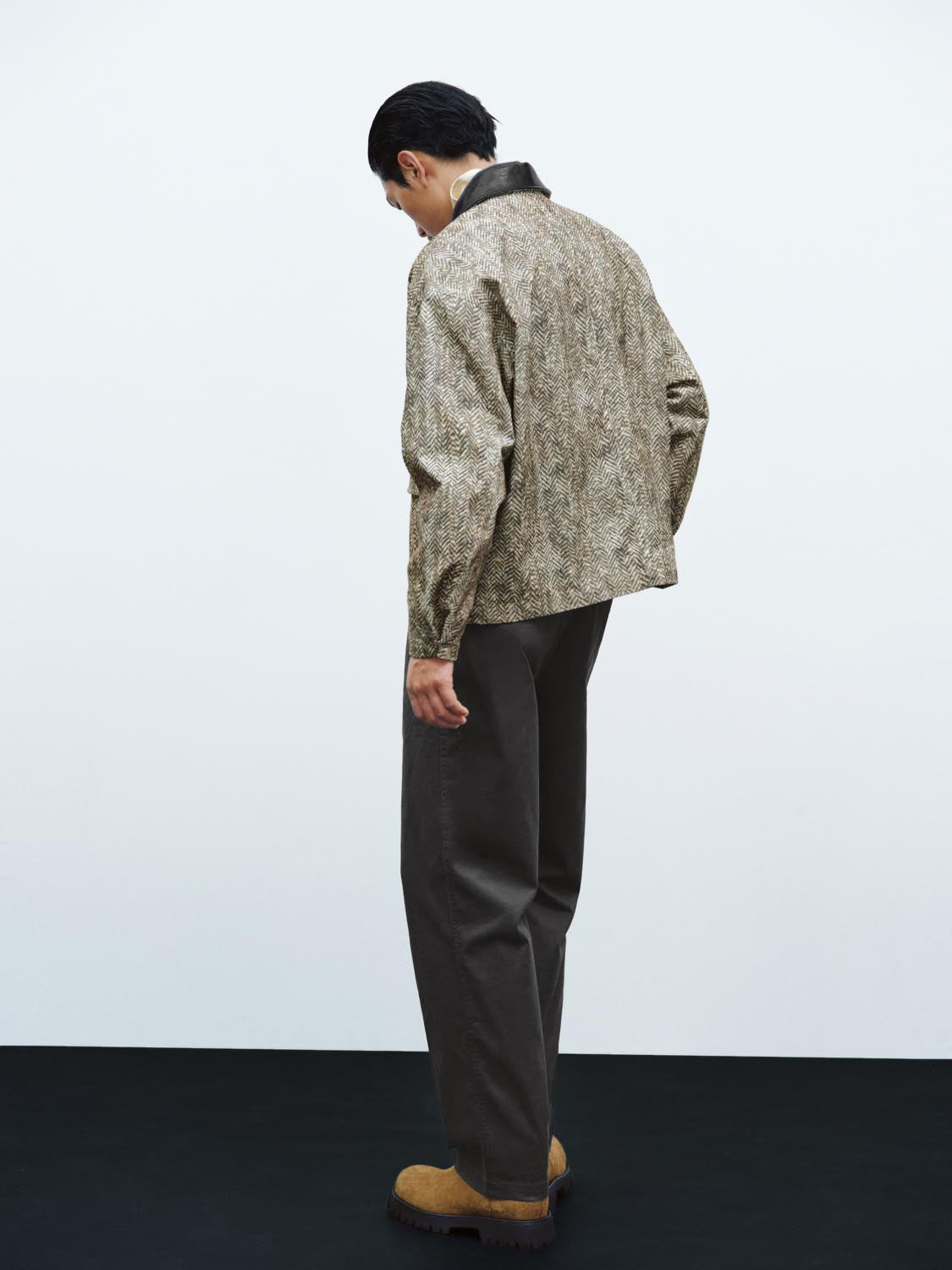 Contrast PU Collar Jackets