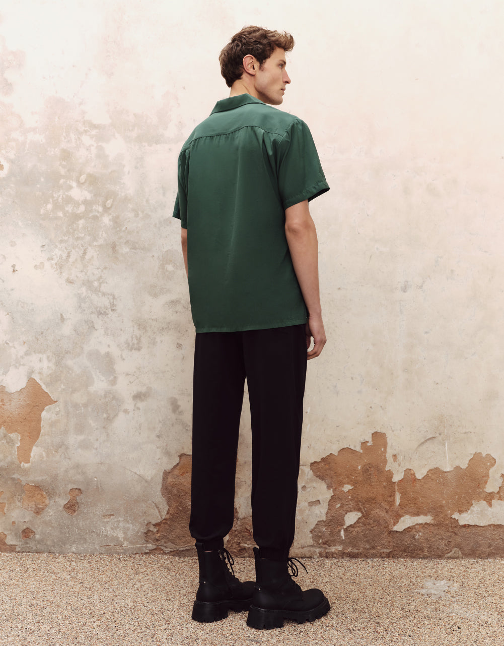 Button Half Placket Loose Overhead Shirt