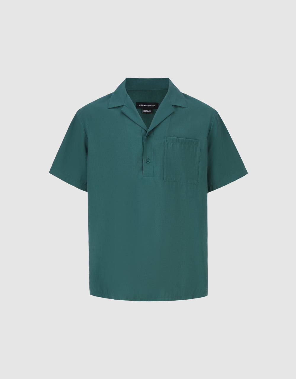 Button Half Placket Loose Overhead Shirt