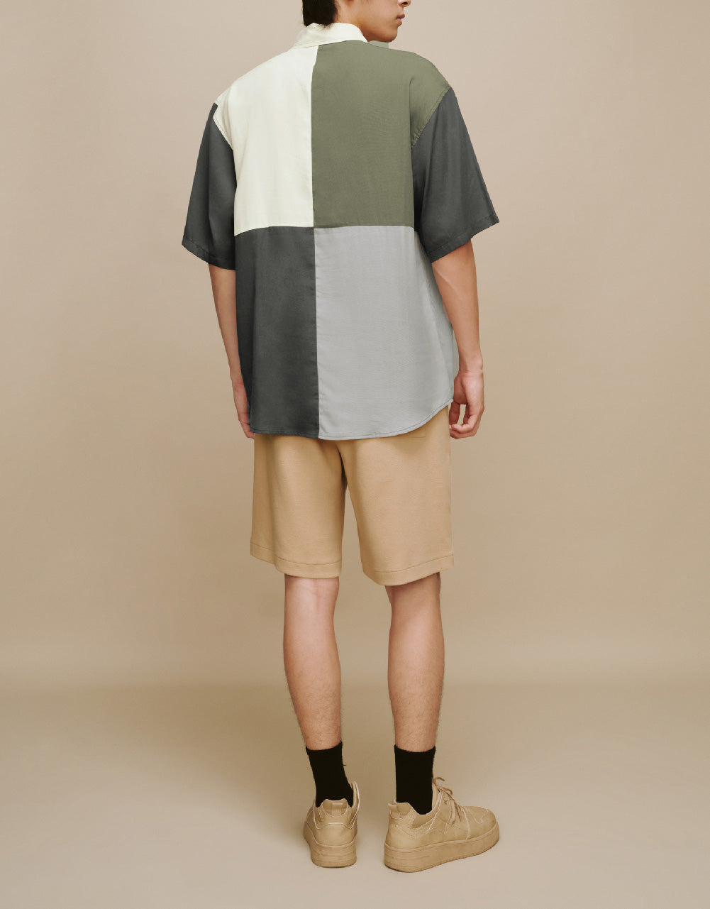 Colorblocks Button Up Loose Shirt