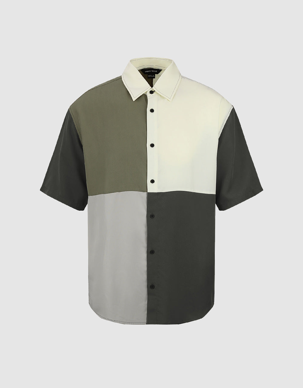 Colorblocks Button Up Loose Shirt