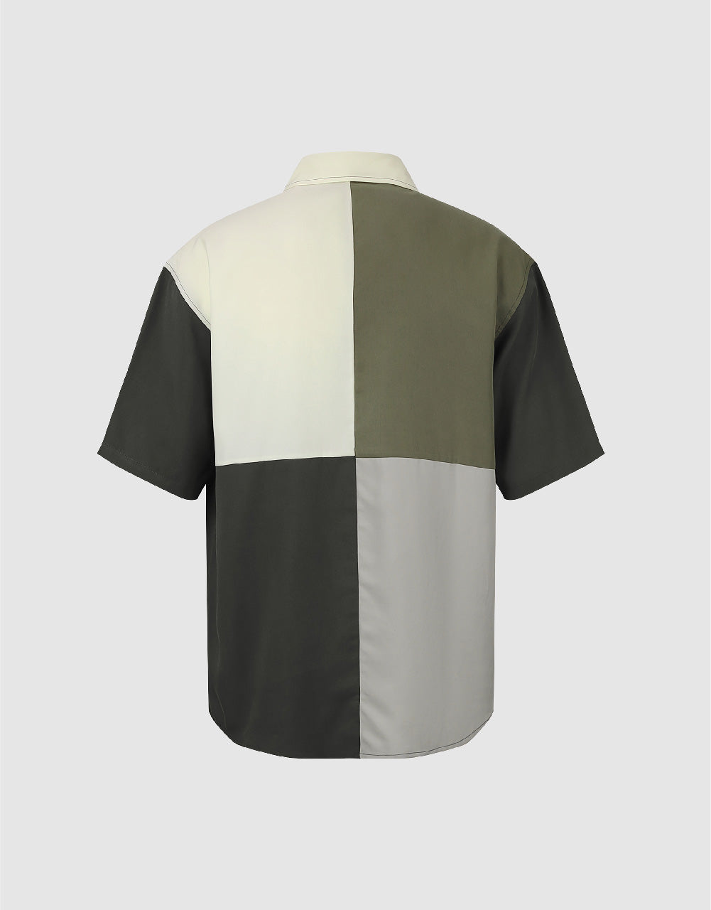 Colorblocks Button Up Loose Shirt