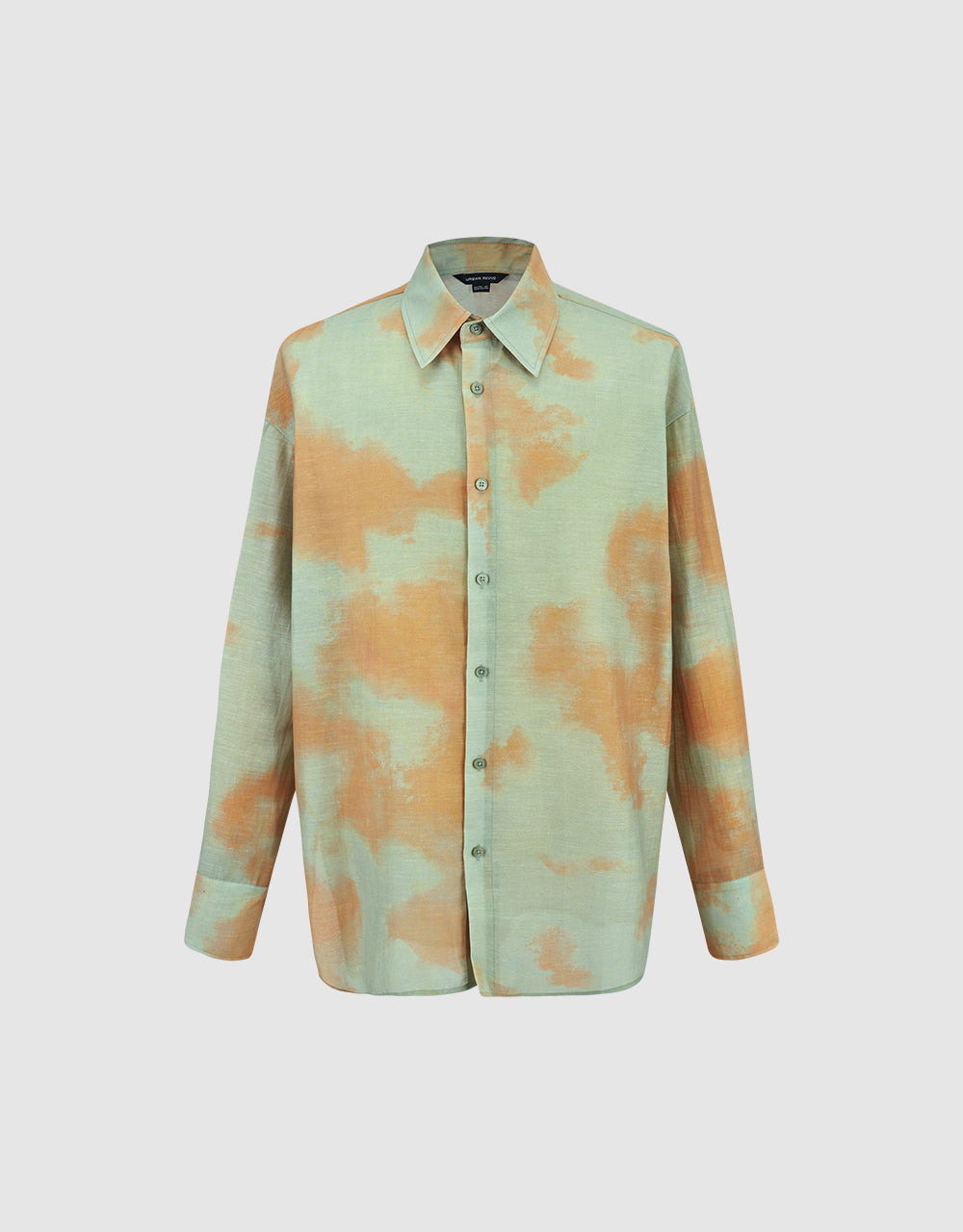 Printed Button Up Straight Shirt