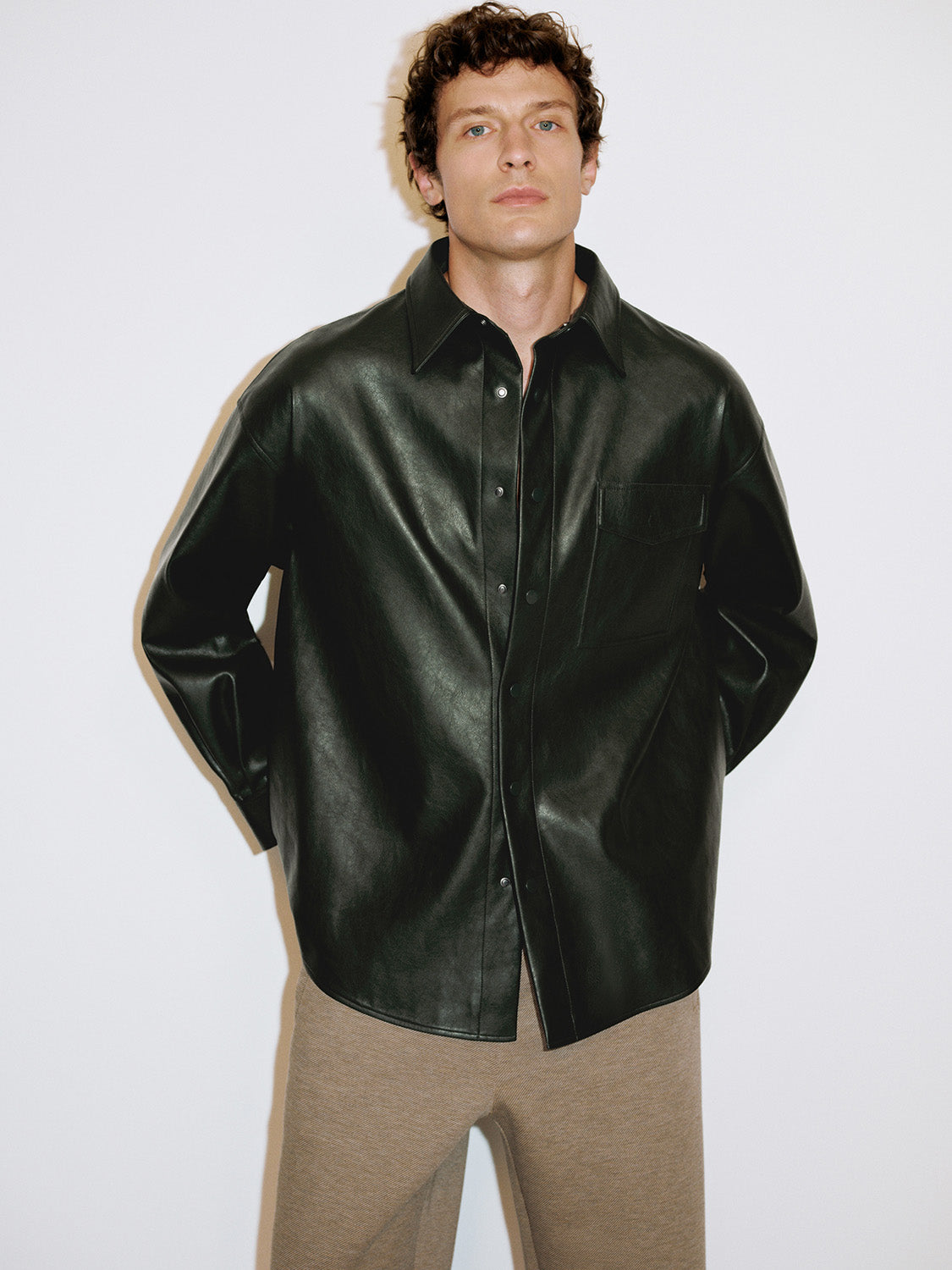 Oversized Vegan Leather Shirt