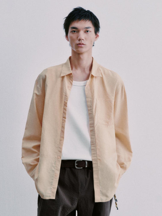 Linen Blend Patch Pocket Shirts