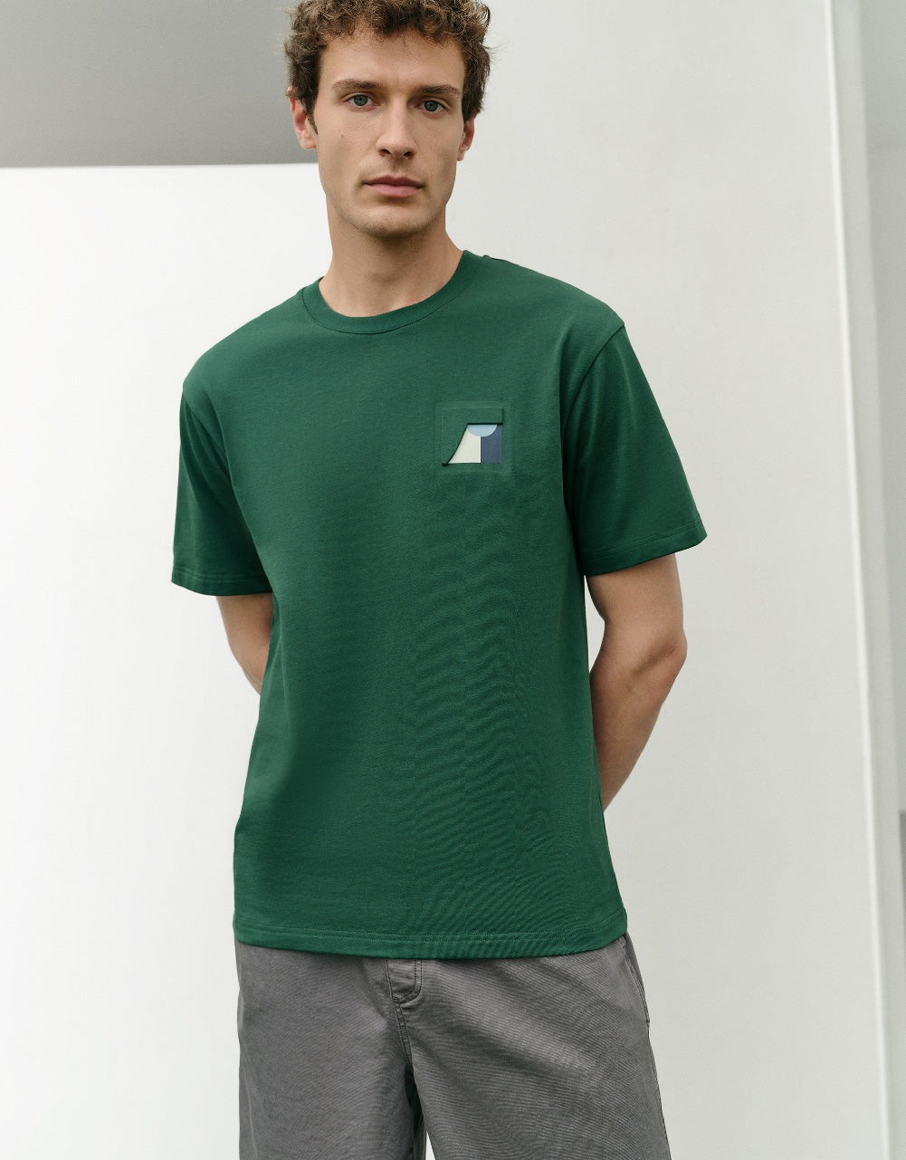 Printed Detail Crew Neck T-Shirt