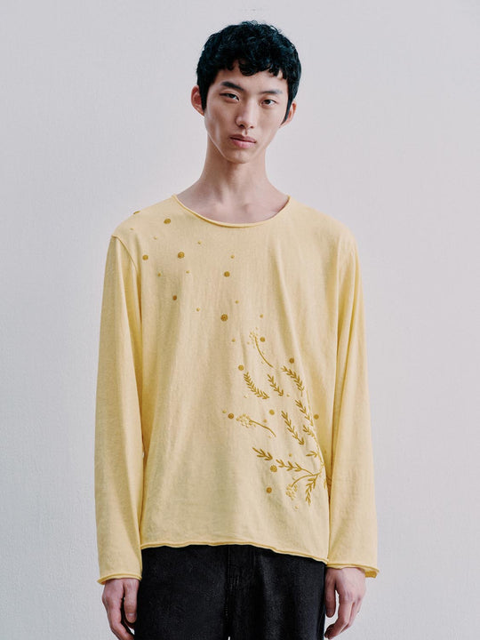 Cotton Embroidered Floral Long Sleeve Top