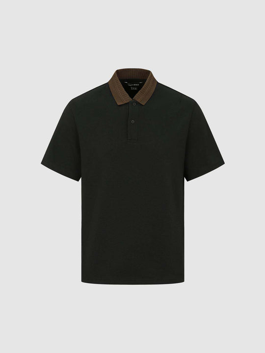 Contrast Collar Short Sleeve Casual Polo Shirt