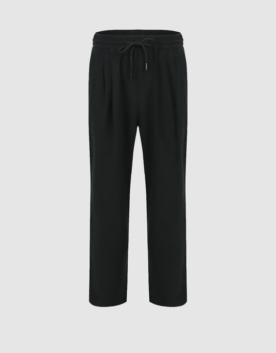 Elastic Waist Straight Pants