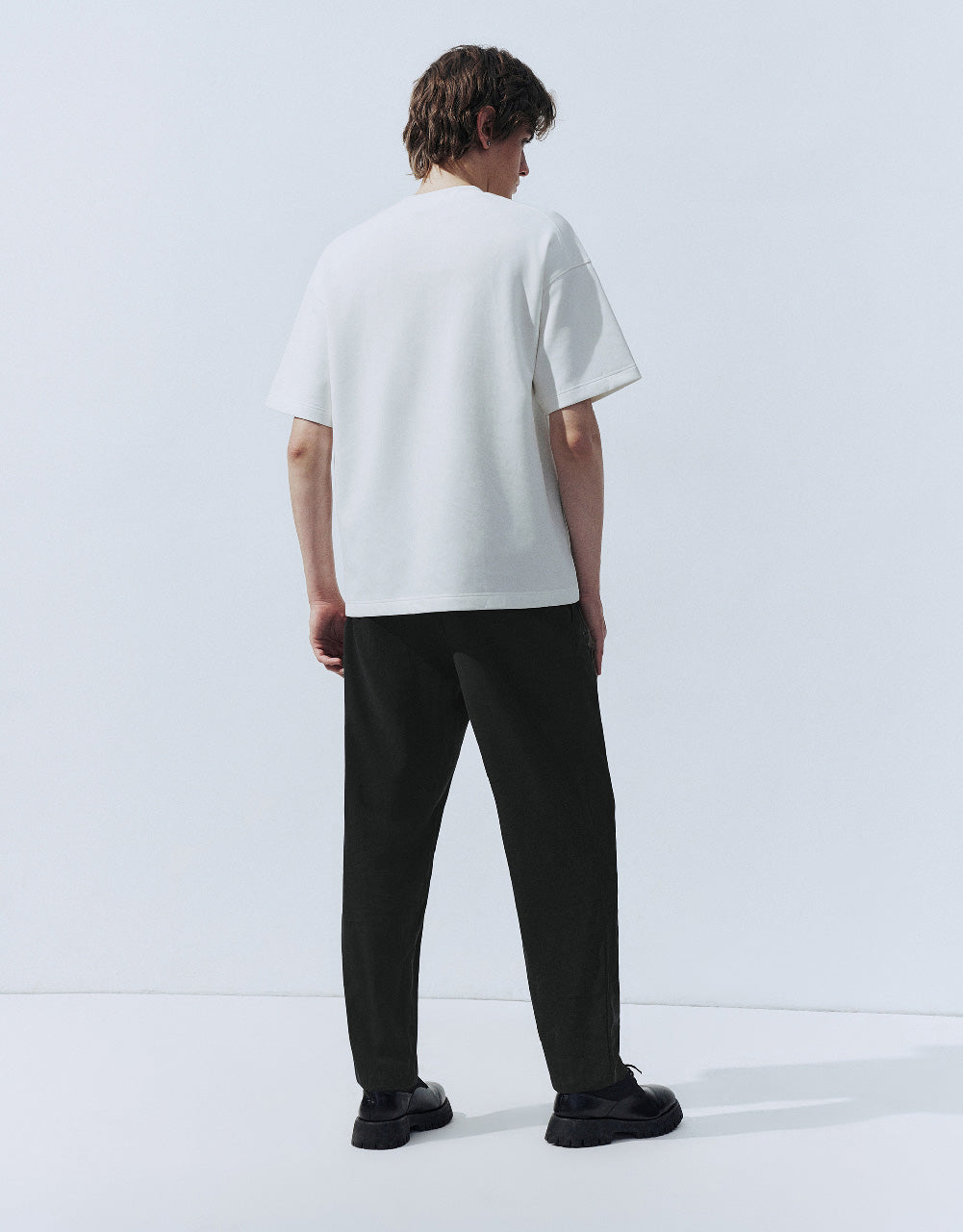 Elastic Waist Straight Pants