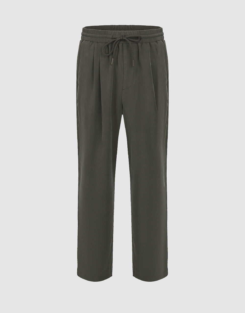 Elastic Waist Straight Pants