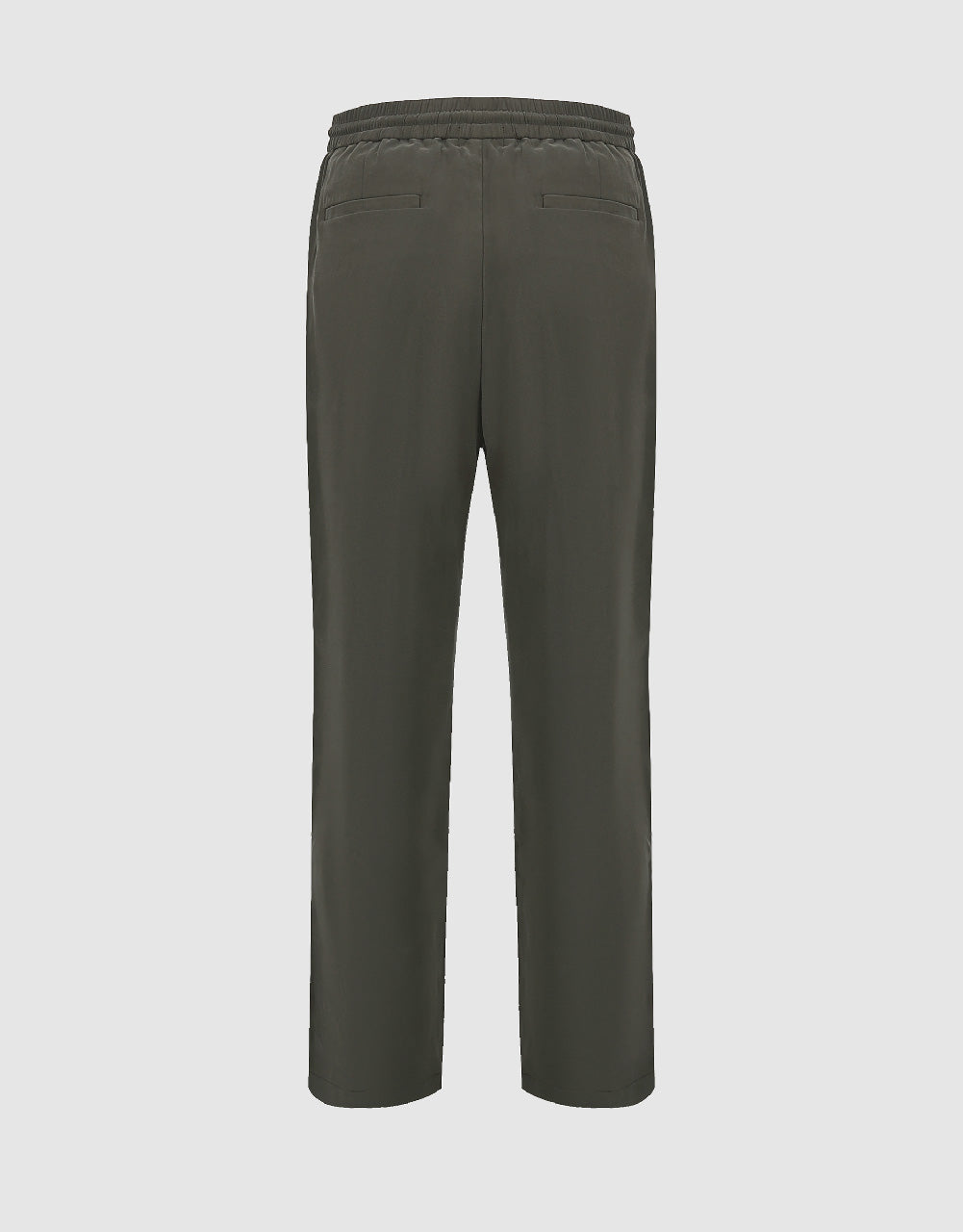 Elastic Waist Straight Pants