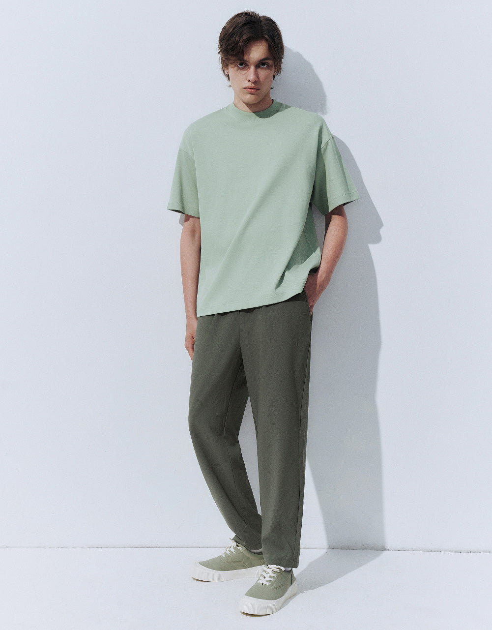 Drawstring Waist Knitted Straight Pants