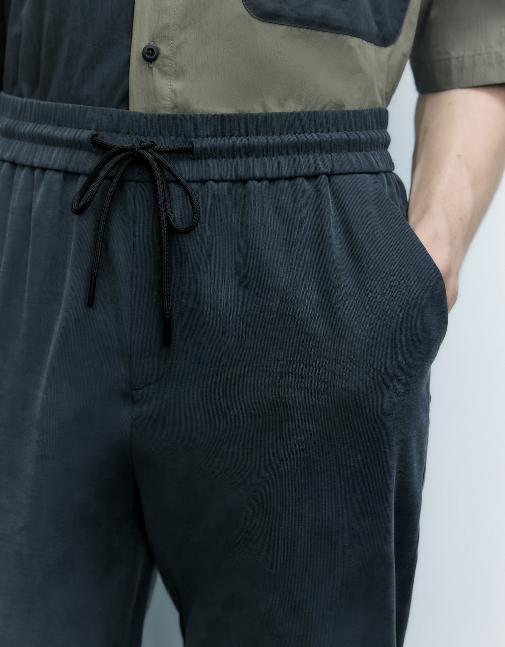 Drawstring Waist Straight Pants