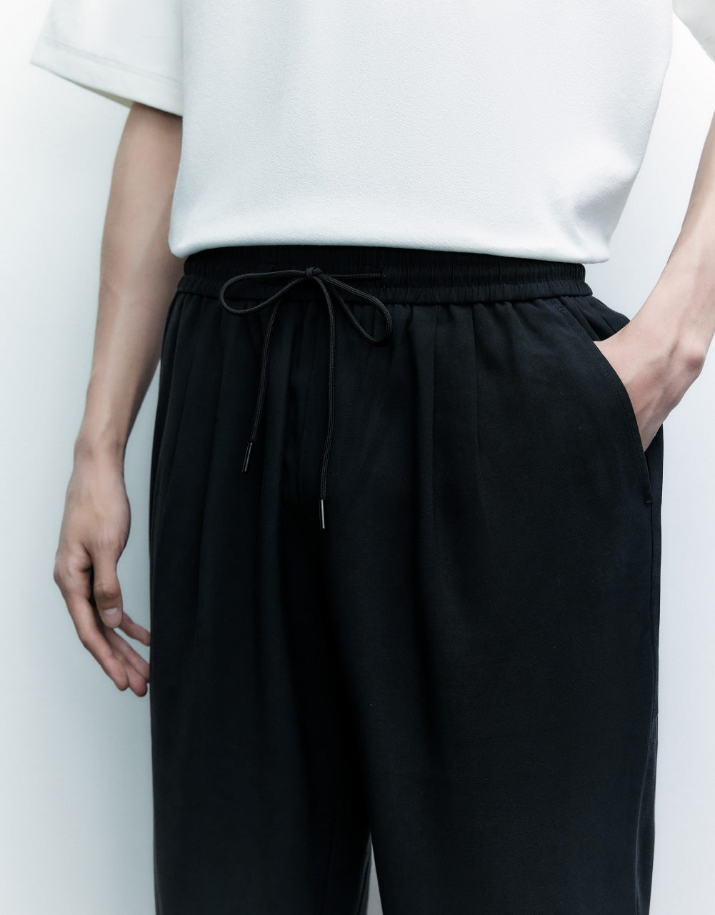Drawstring Waist Straight Pants