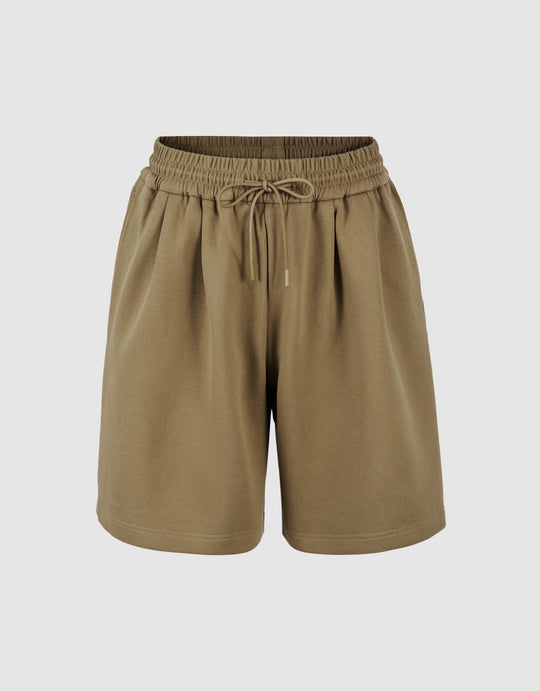 Drawstring Waist Knitted Shorts