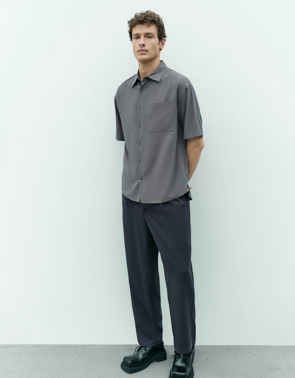 Mid-Waist Straight Pants
