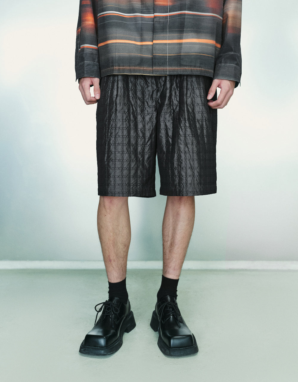 Textured Oversized Shorts