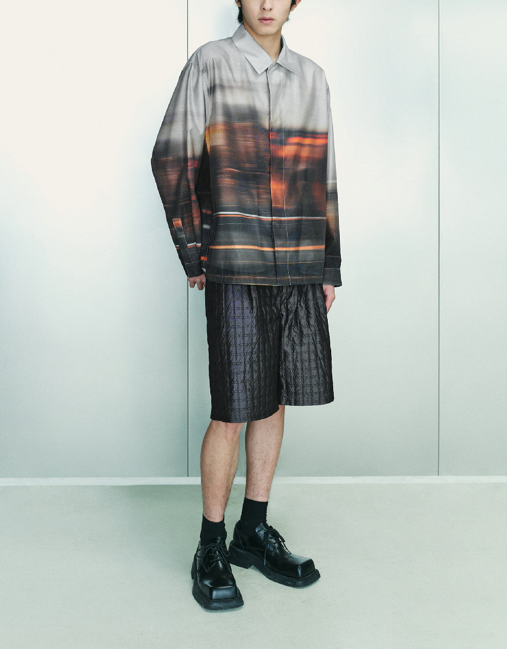 Textured Oversized Shorts