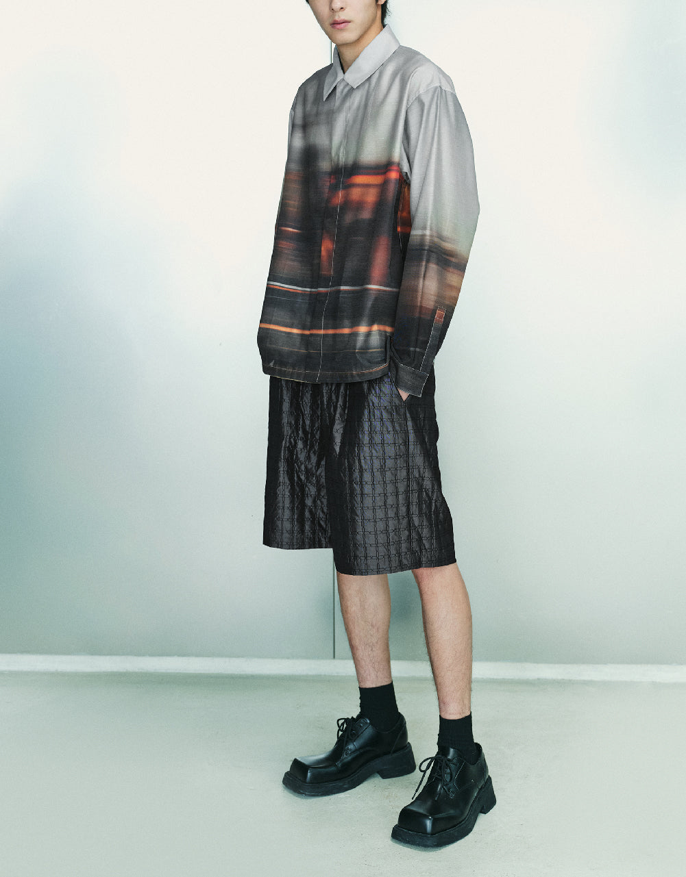 Textured Oversized Shorts
