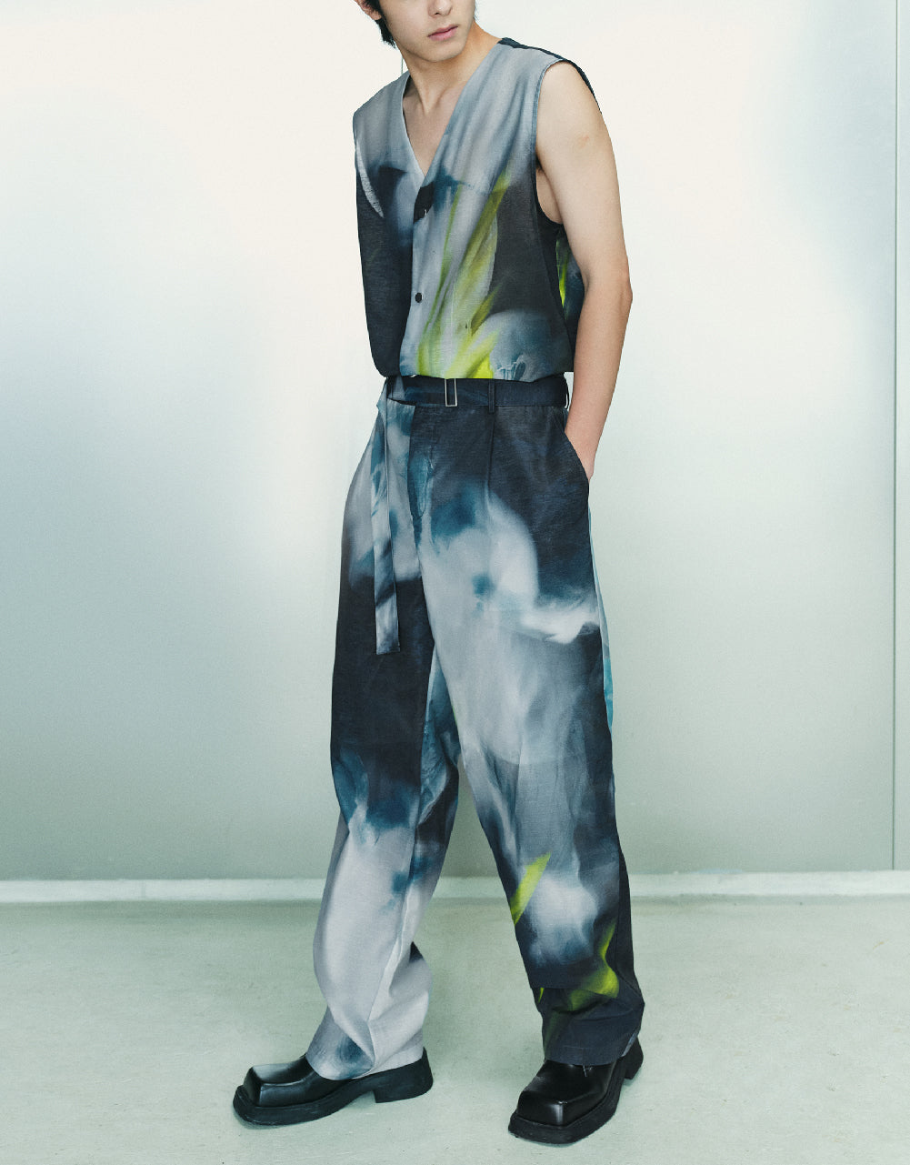Printed Jumpsuit With Belt