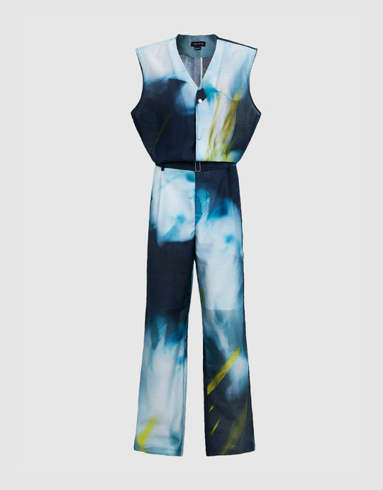Printed Jumpsuit With Belt