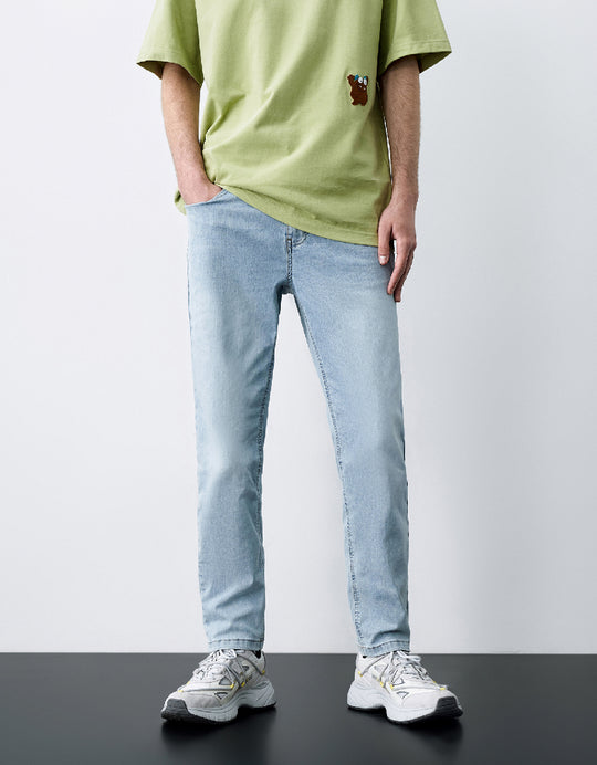 Mid-Waist Straight Jeans