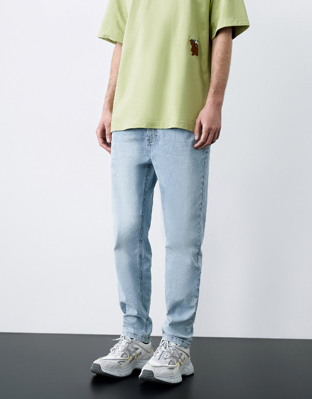Mid-Waist Straight Jeans