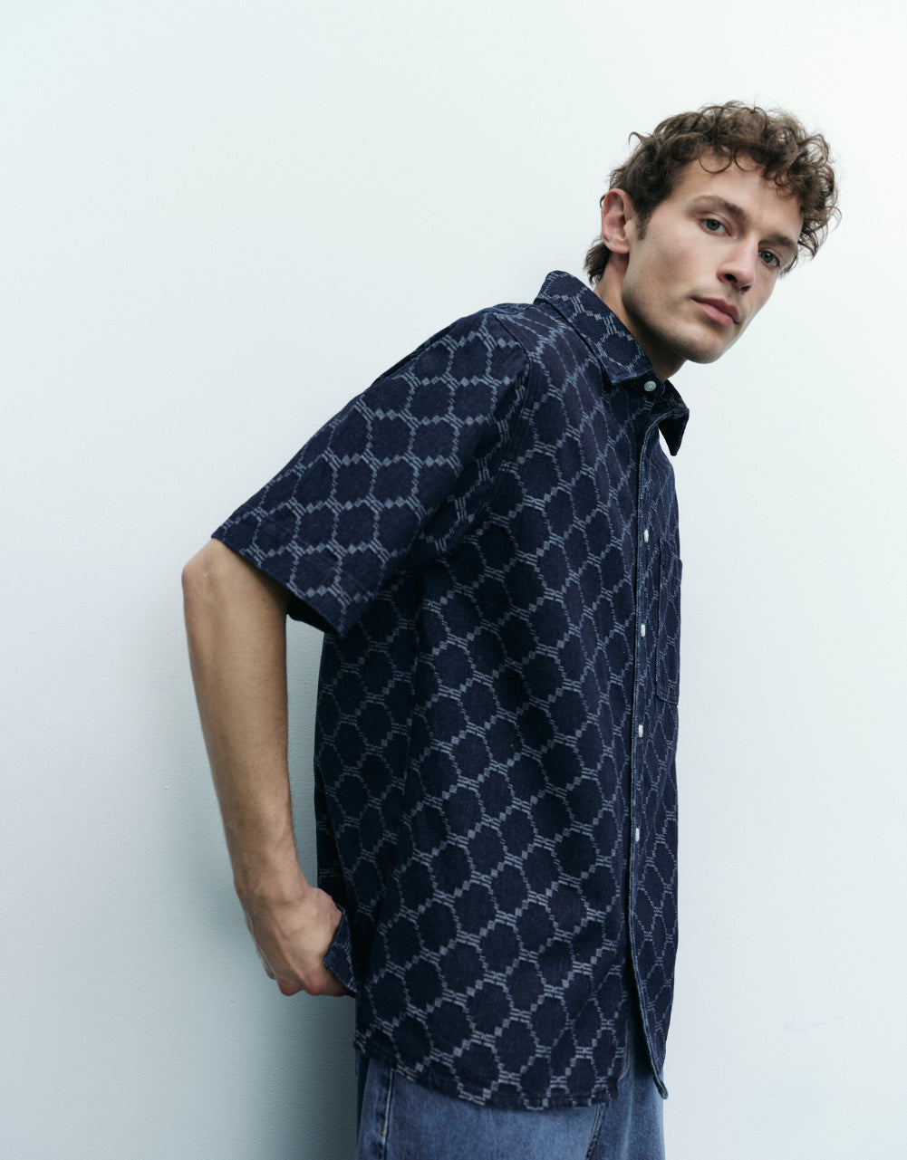 Monogram Loose Denim Shirt