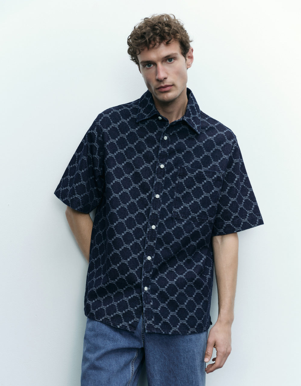 Monogram Loose Denim Shirt