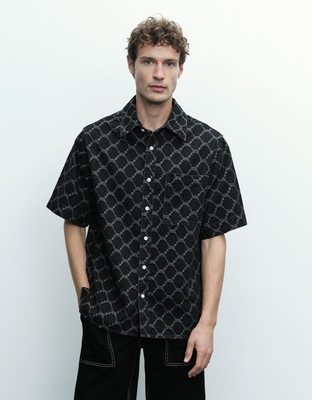 Monogram Loose Denim Shirt