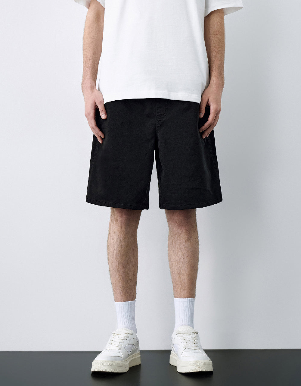 Drawstring Wasit Denim Shorts