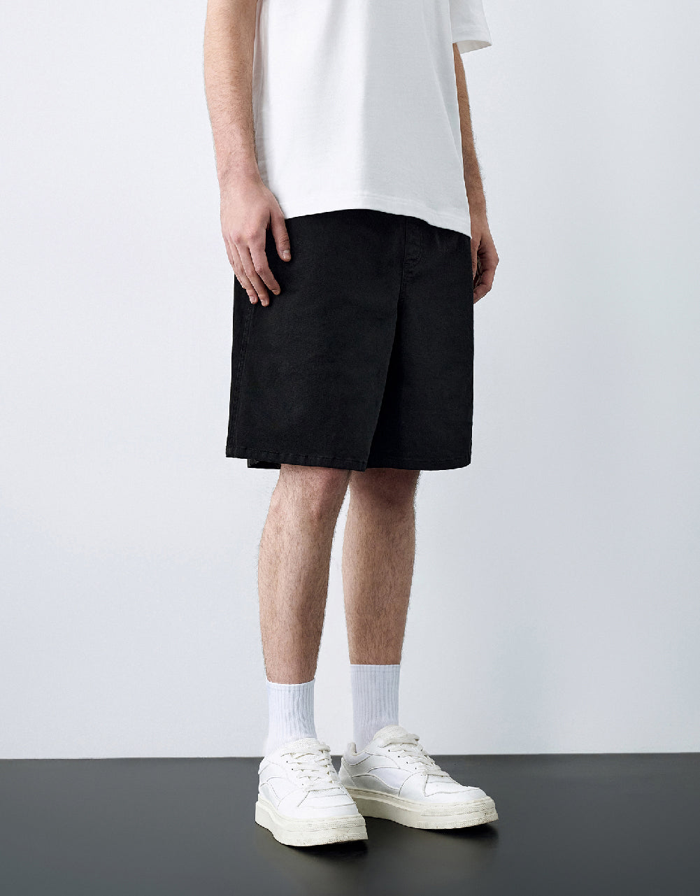 Drawstring Wasit Denim Shorts