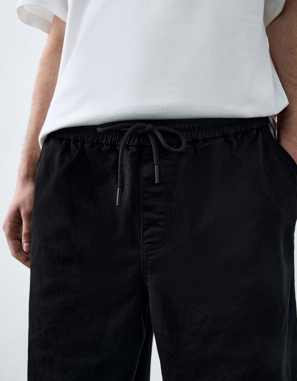 Drawstring Wasit Denim Shorts