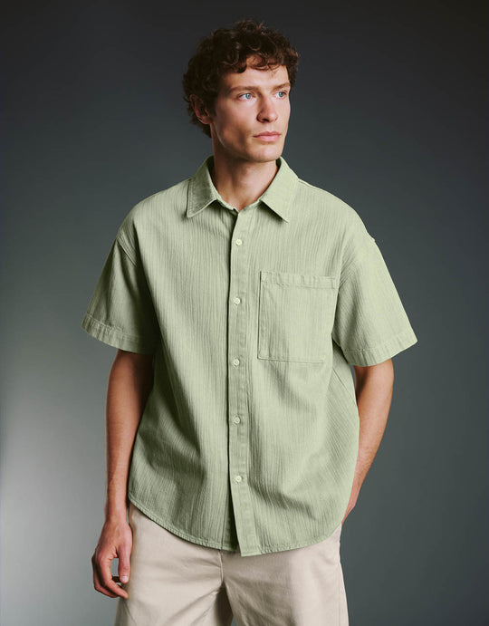 Button Up Loose Denim Shirt