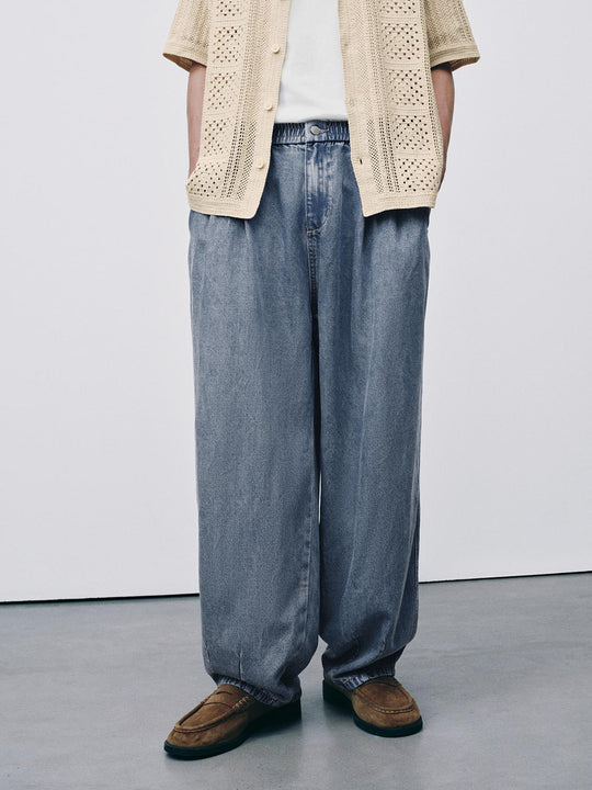Relaxed Wide-leg Lyocell Washed Jeans