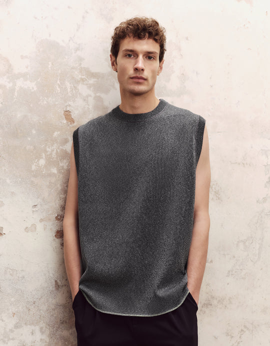 Crew Neck Knitted Tank Top