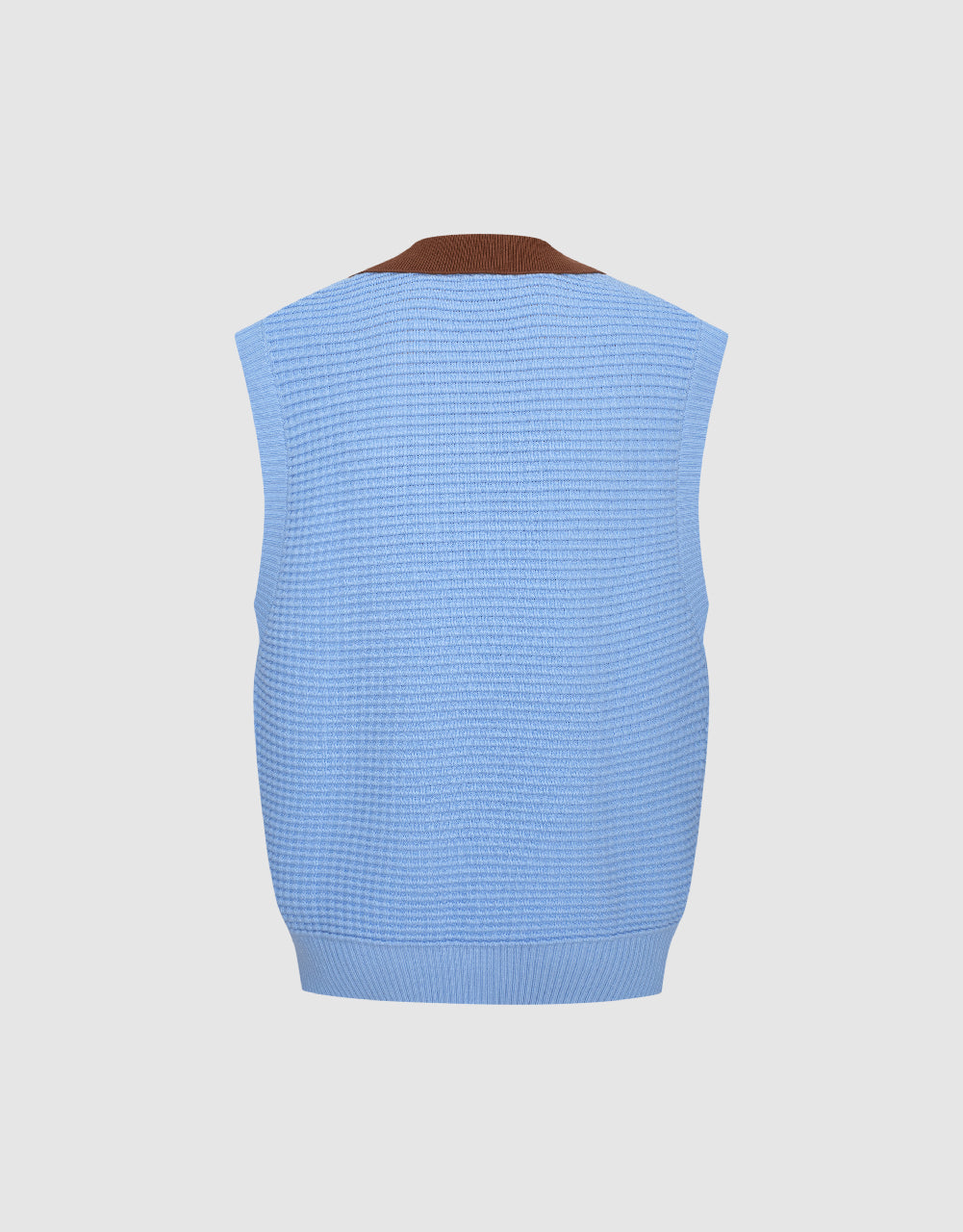 Knitted Vest With Polo Collar