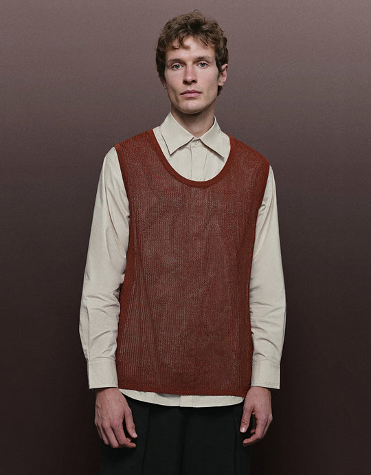 Crew Neck Knitted Vest