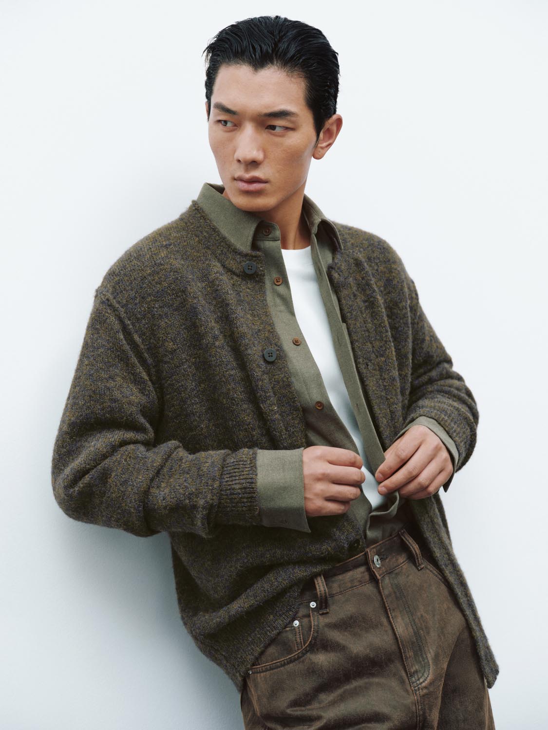 Crew Neck Knitted Cardigans