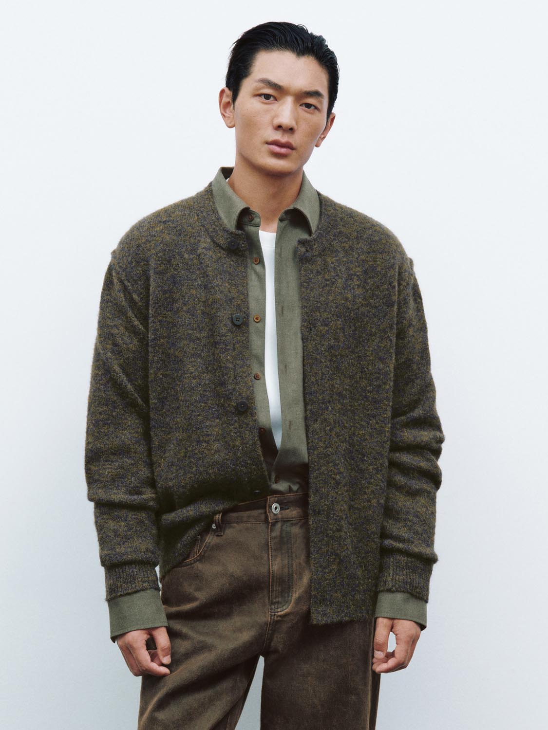 Crew Neck Knitted Cardigans