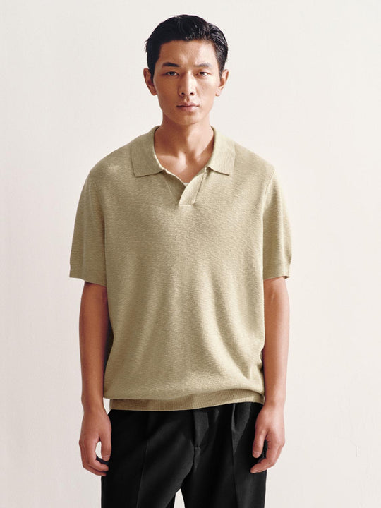Polo Neck Short Sleeve Knitted T-Shirts