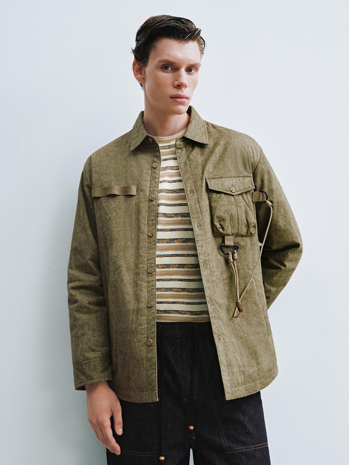 Loose Fit Padded Shirt Jackets