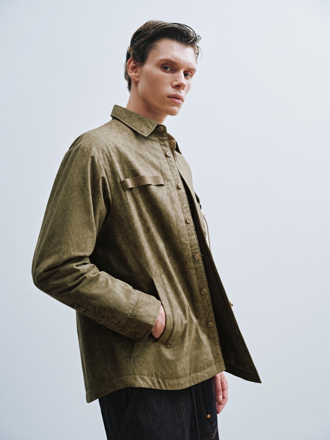 Loose Fit Padded Shirt Jackets