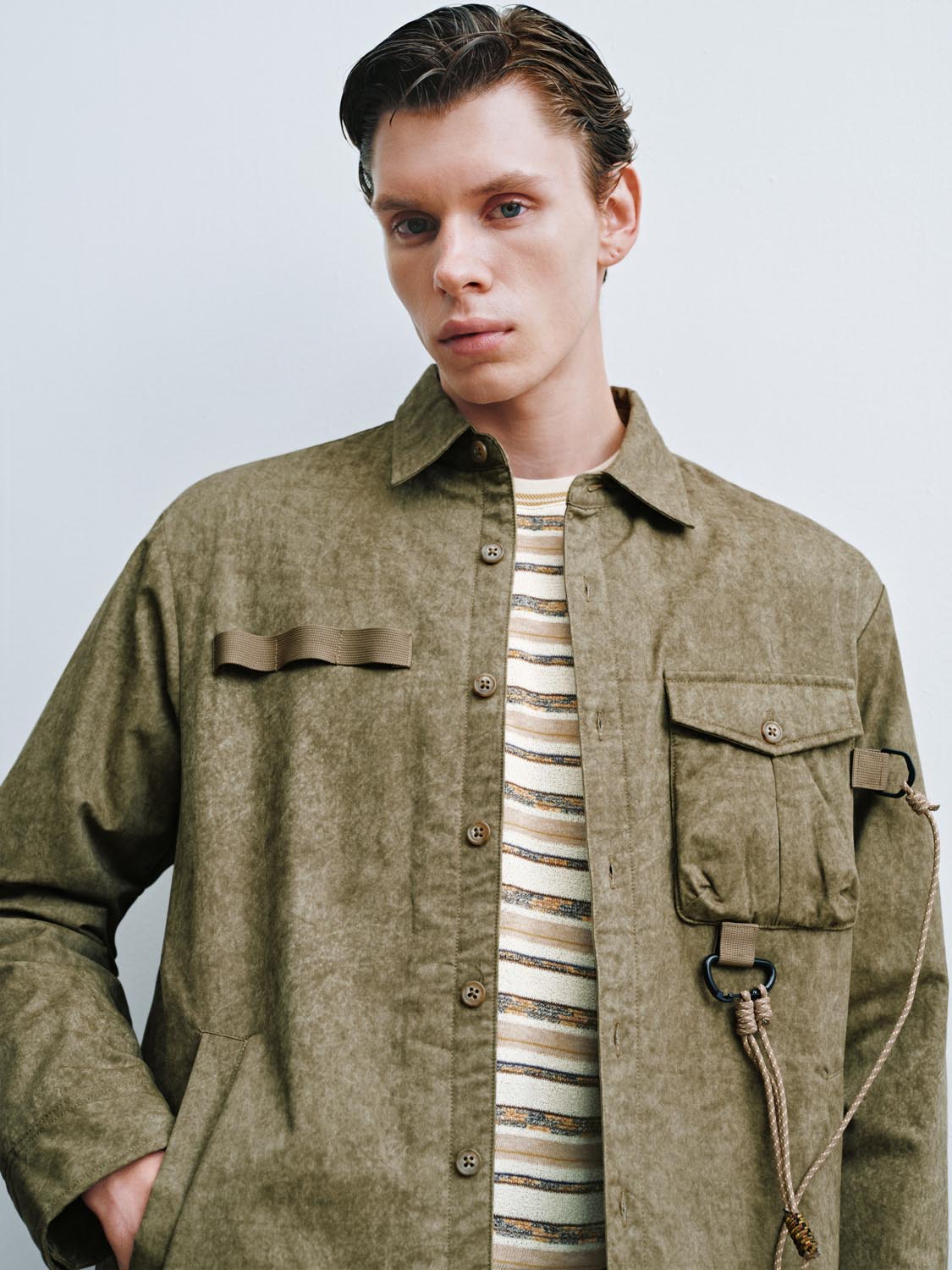 Loose Fit Padded Shirt Jackets