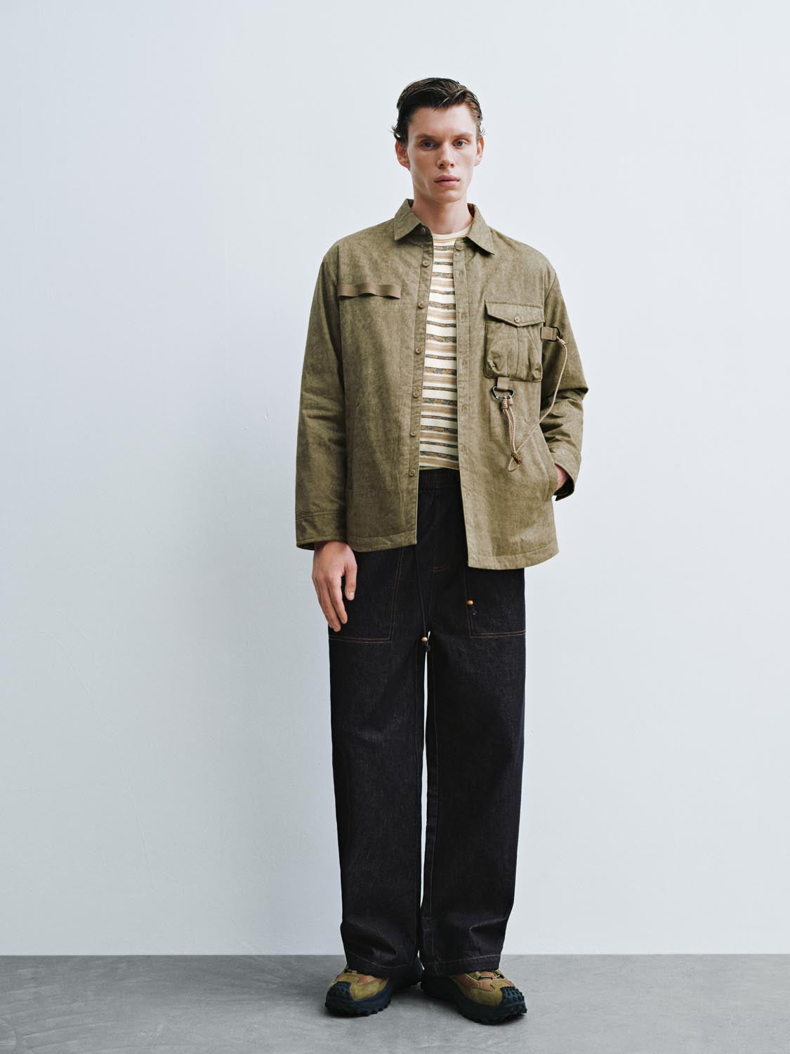 Loose Fit Padded Shirt Jackets