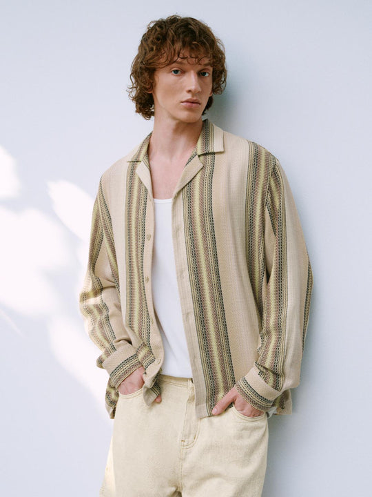 Oversized Striped Lightweight Cotton Jacket
