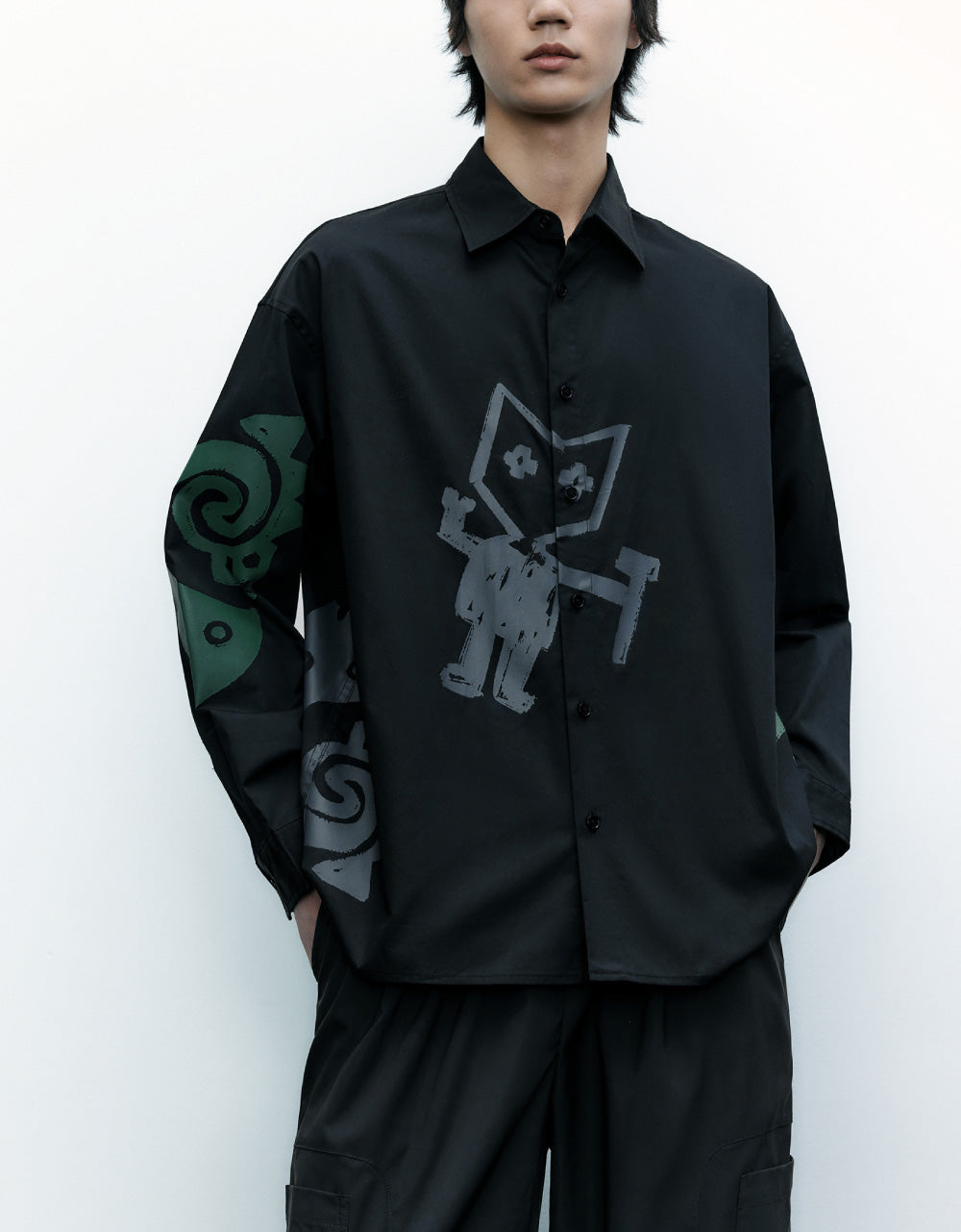 Cartoon Printed Loose Shirt